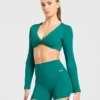 Engage crop-top met lange mouwen