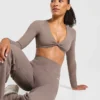 Engage crop-top met lange mouwen