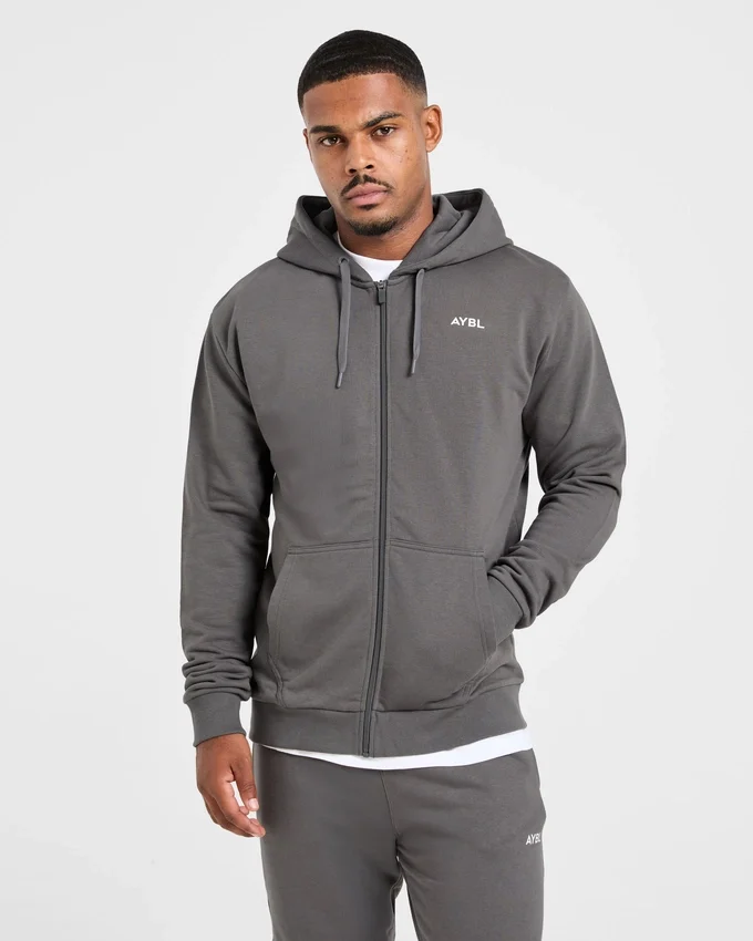 Essential lichtgewicht hoodie met rits