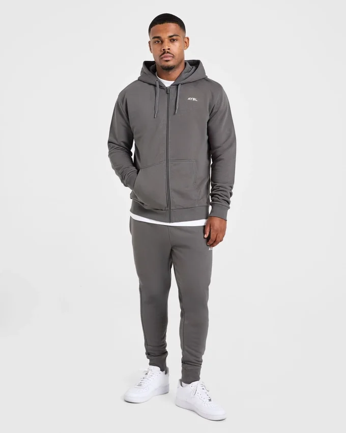 Essential lichtgewicht hoodie met rits