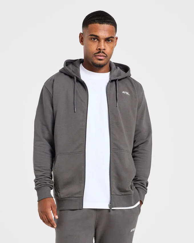 Essential lichtgewicht hoodie met rits