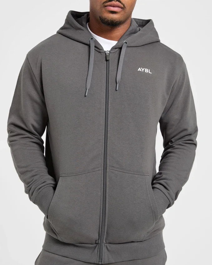 Essential lichtgewicht hoodie met rits