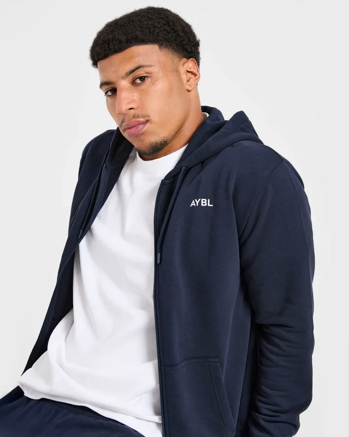 Essential lichtgewicht hoodie met rits