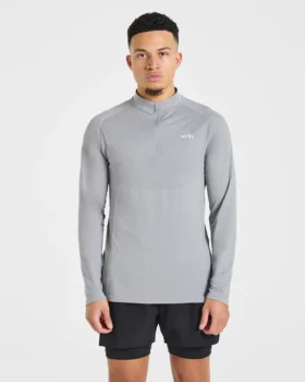 Essential naadloze pullover met 1/4 rits