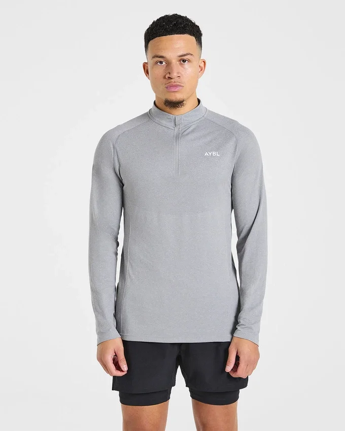 Essential naadloze pullover met 1/4 rits