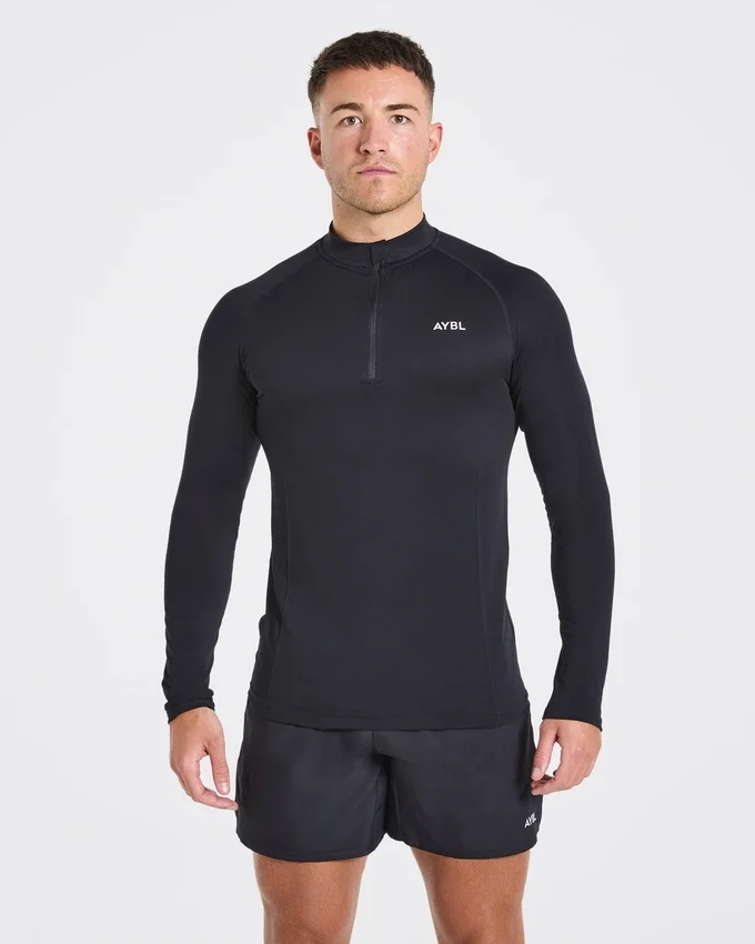 Essential naadloze pullover met 1/4 rits
