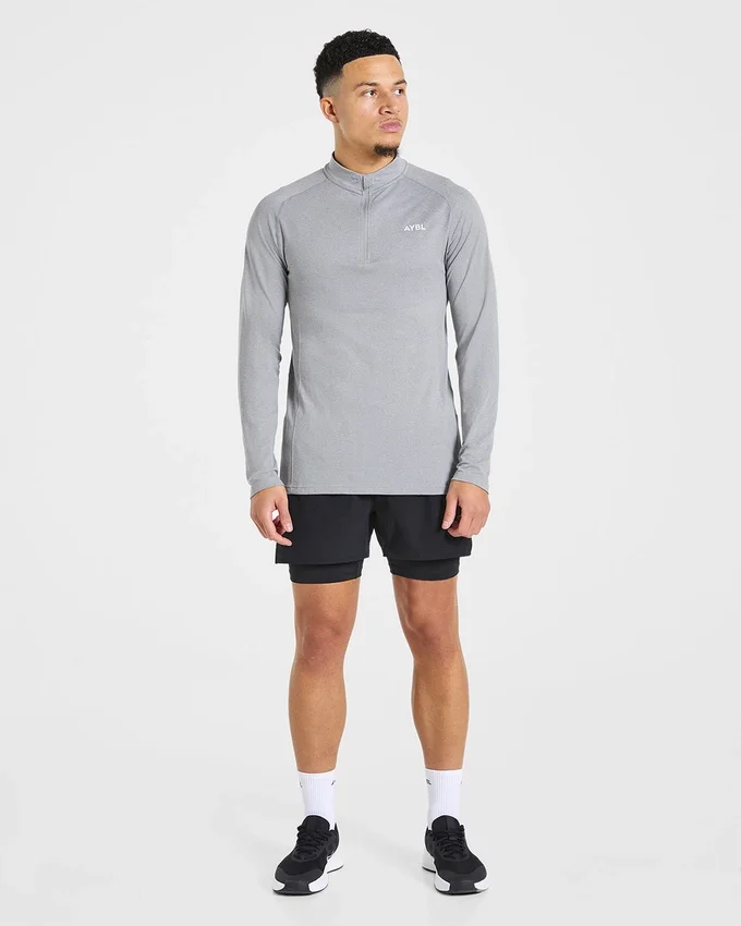 Essential naadloze pullover met 1/4 rits