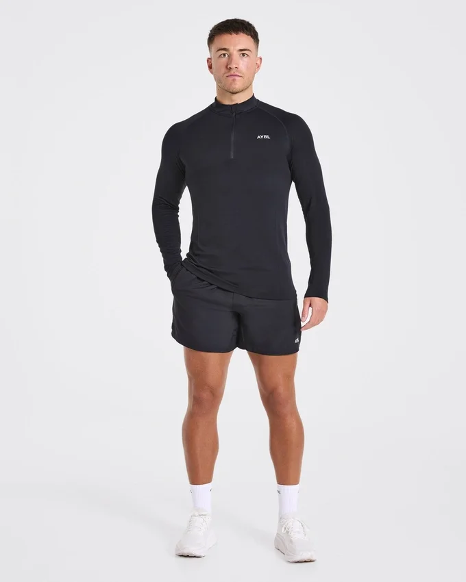 Essential naadloze pullover met 1/4 rits