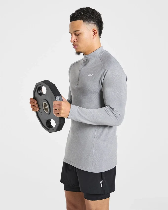 Essential naadloze pullover met 1/4 rits