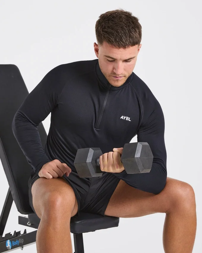 Essential naadloze pullover met 1/4 rits