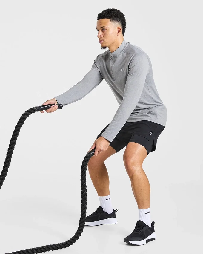 Essential naadloze pullover met 1/4 rits