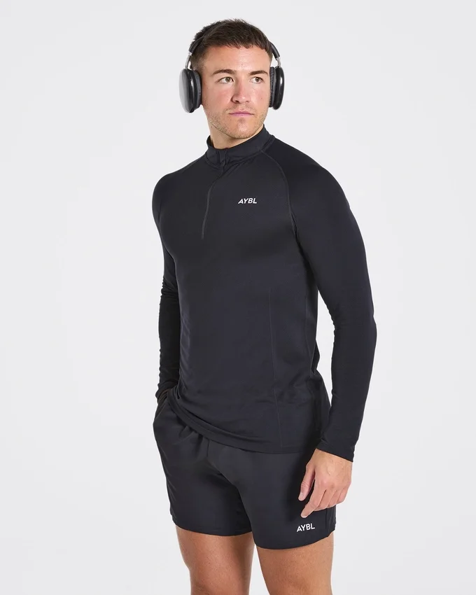 Essential naadloze pullover met 1/4 rits