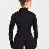 Essential naadloze pullover met halve rits