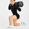 Essential naadloze pullover met halve rits