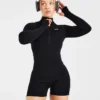 Essential naadloze pullover met halve rits