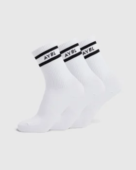 Everyday Crew-sokken met dubbele streep (3-pack)