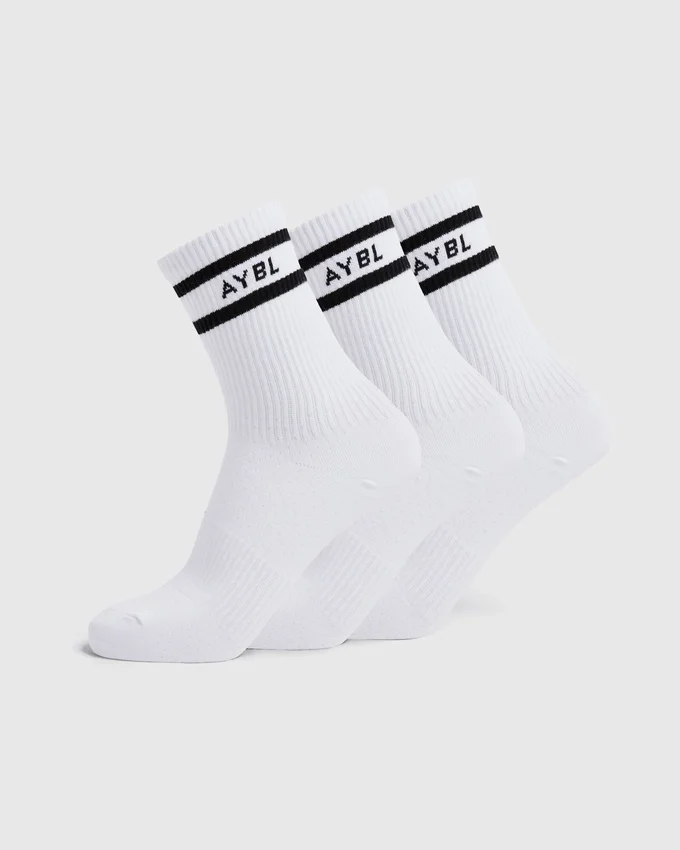 Everyday Crew-sokken met dubbele streep (3-pack)