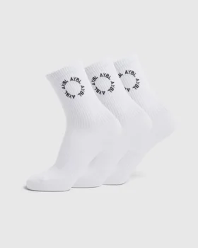 Geborduurde crew-sokken voor Everyday-gebruik (3-pack)
