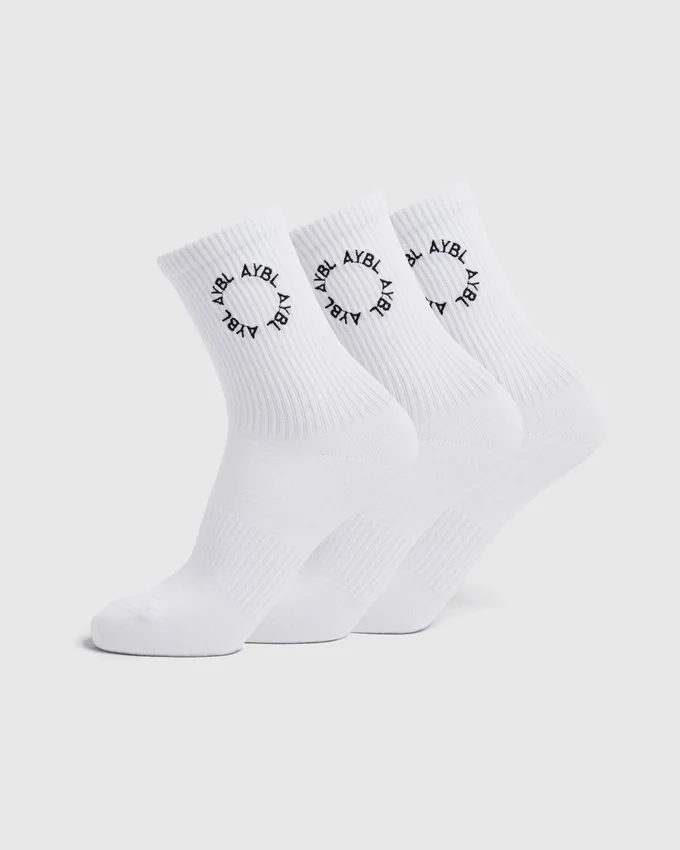 Geborduurde crew-sokken voor Everyday-gebruik (3-pack)