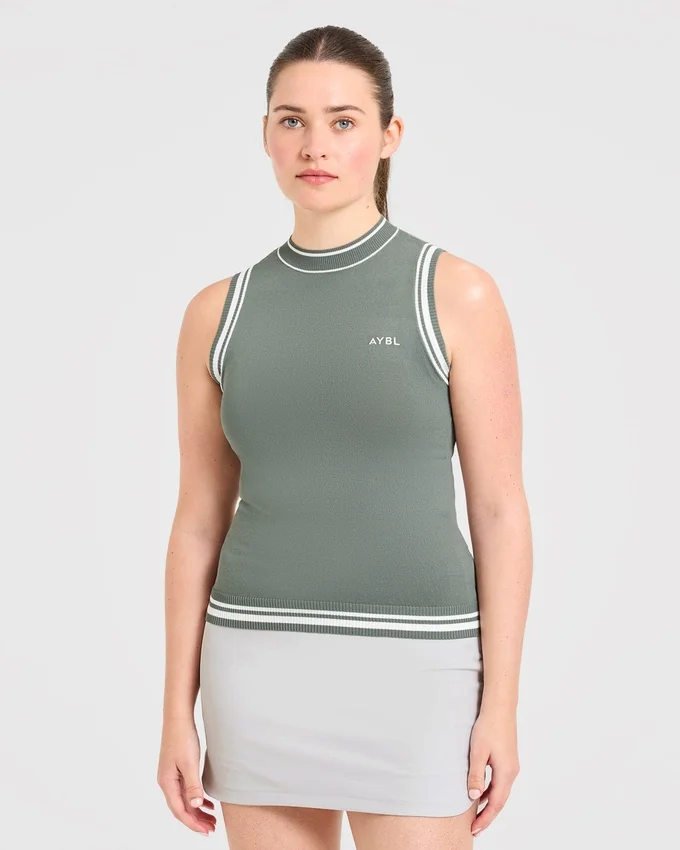 Klassiek gebreid vest met hoge hals
