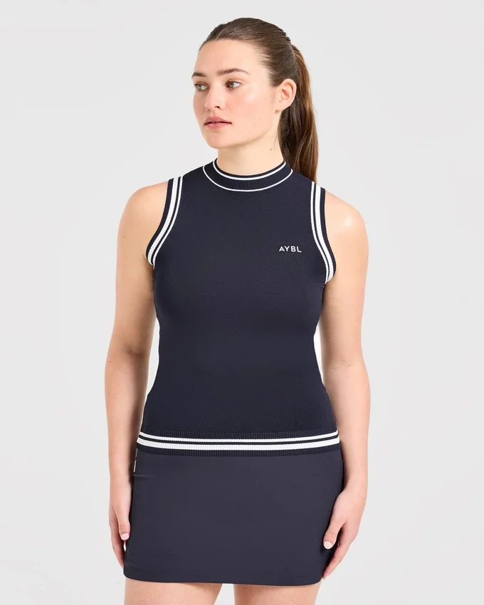 Klassiek gebreid vest met hoge hals