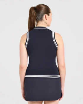 Klassiek gebreid vest met hoge hals