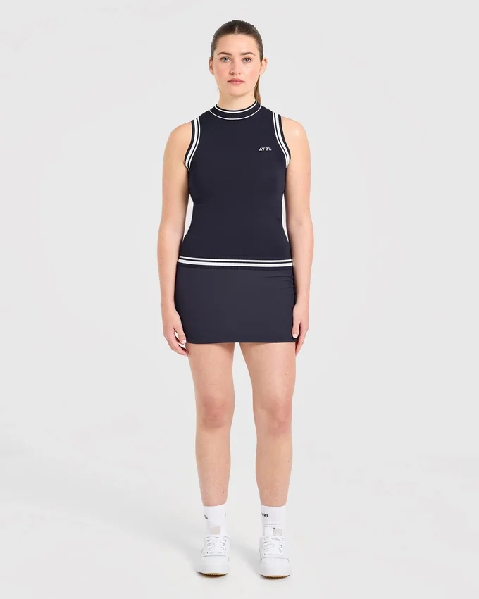 Klassiek gebreid vest met hoge hals