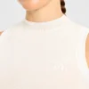 Klassiek gebreid vest met hoge hals