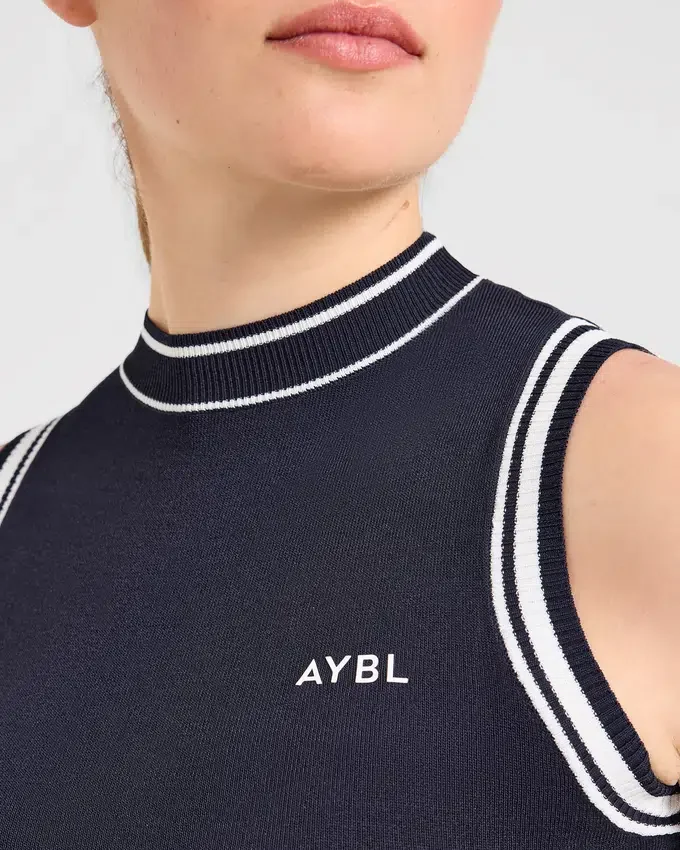 Klassiek gebreid vest met hoge hals