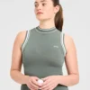 Klassiek gebreid vest met hoge hals