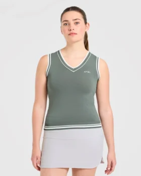 Klassiek gebreid vest met V-hals
