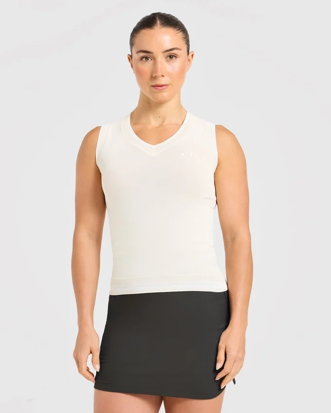 Klassiek gebreid vest met V-hals