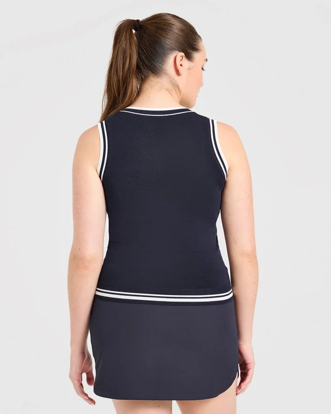 Klassiek gebreid vest met V-hals