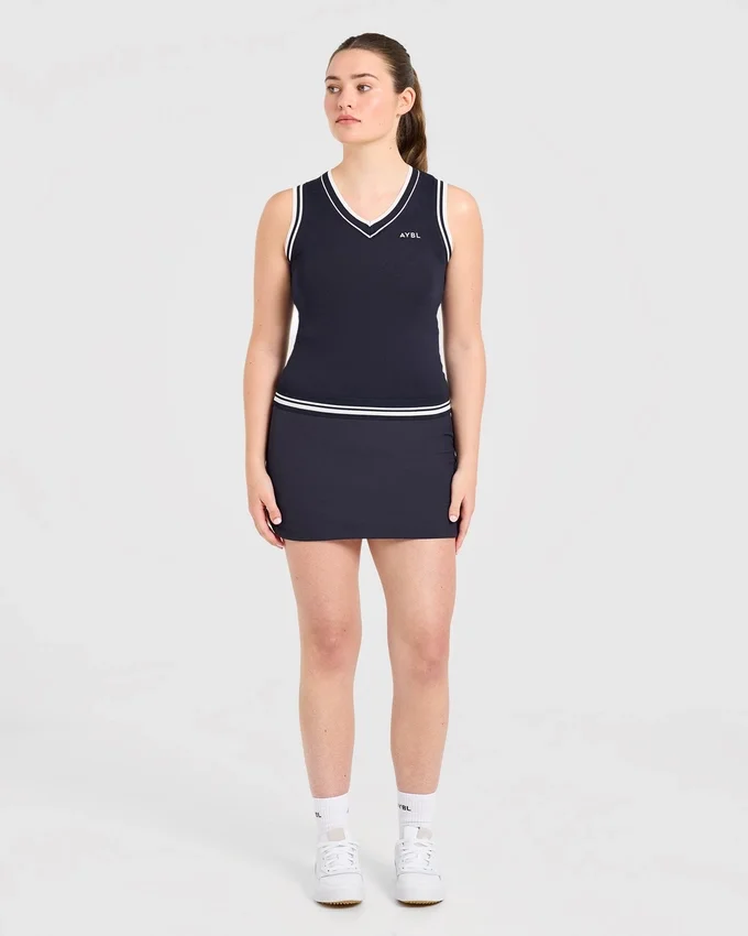 Klassiek gebreid vest met V-hals