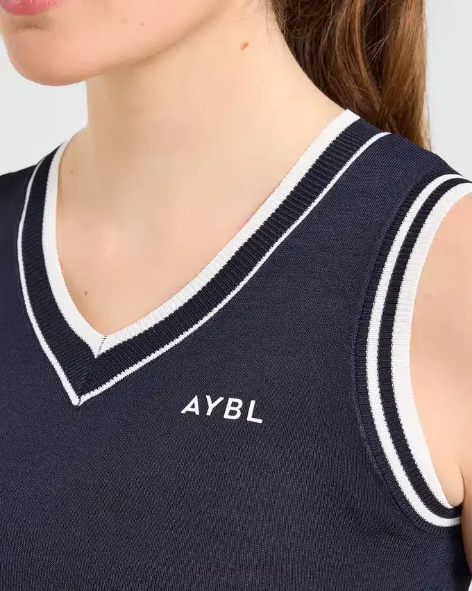 Klassiek gebreid vest met V-hals