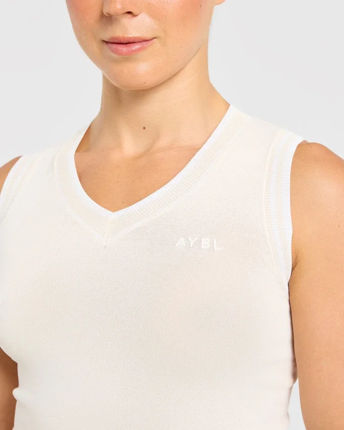 Klassiek gebreid vest met V-hals