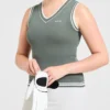 Klassiek gebreid vest met V-hals