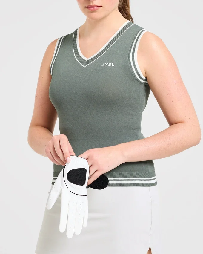 Klassiek gebreid vest met V-hals