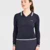 Klassieke gebreide polo met lange mouwen