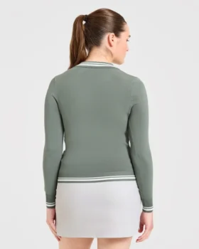 Klassieke gebreide polo met lange mouwen
