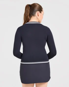 Klassieke gebreide polo met lange mouwen