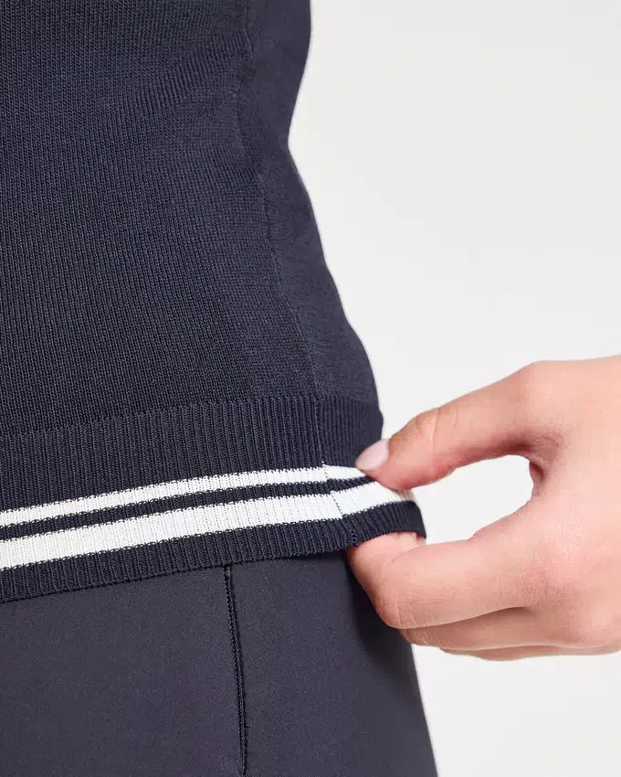 Klassieke gebreide polo met lange mouwen