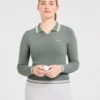 Klassieke gebreide polo met lange mouwen