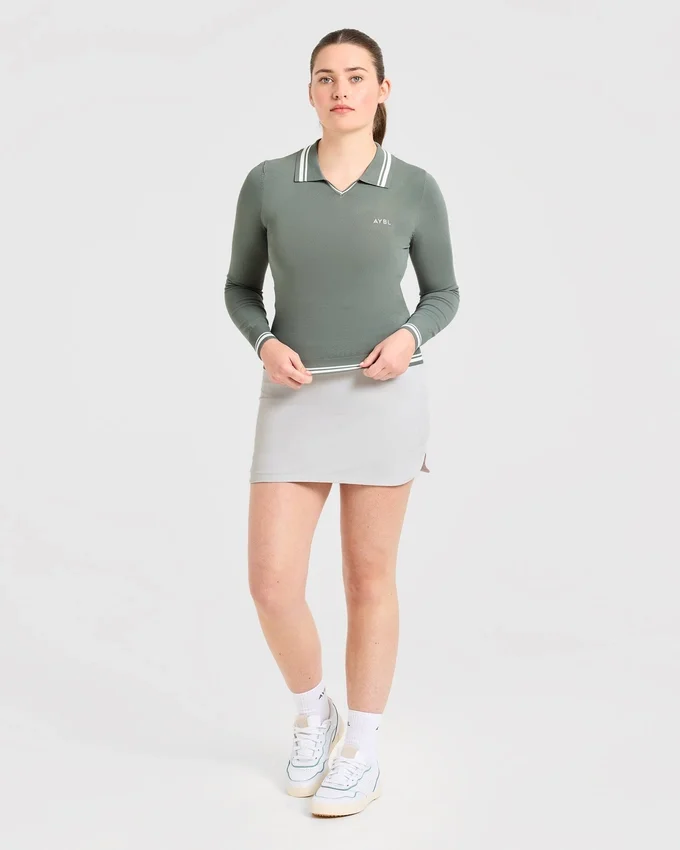 Klassieke gebreide polo met lange mouwen