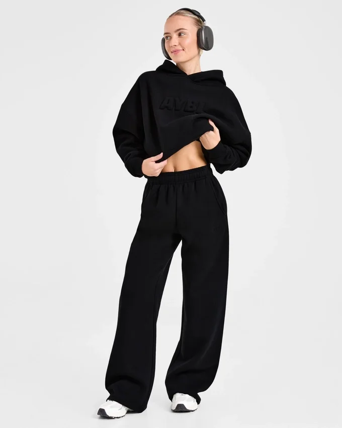 Klassieke, zachte oversized Joggingbroek met rechte pijpen
