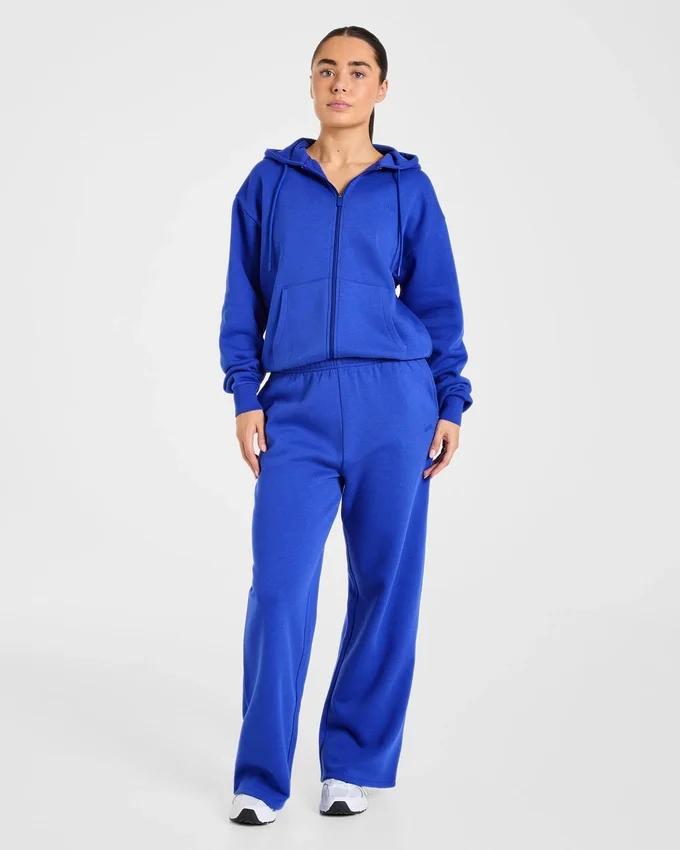 Lifestyle oversized Joggingbroek met rechte pijpen