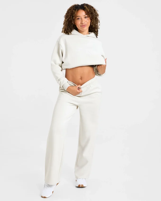 Lifestyle oversized Joggingbroek met rechte pijpen