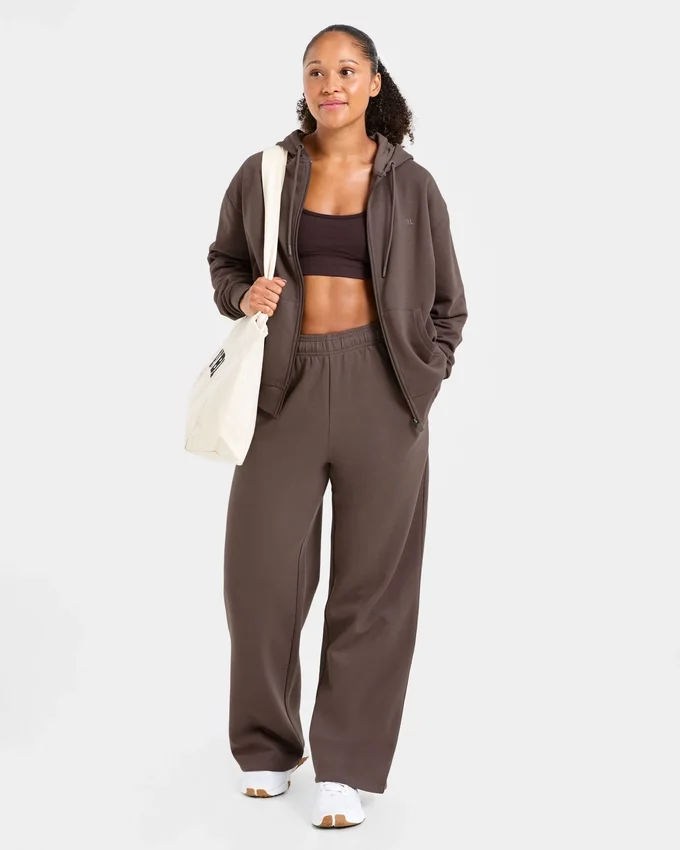 Lifestyle oversized Joggingbroek met rechte pijpen