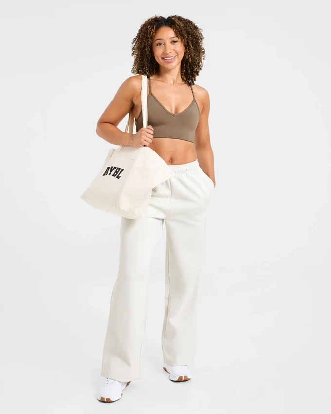 Lifestyle oversized Joggingbroek met rechte pijpen
