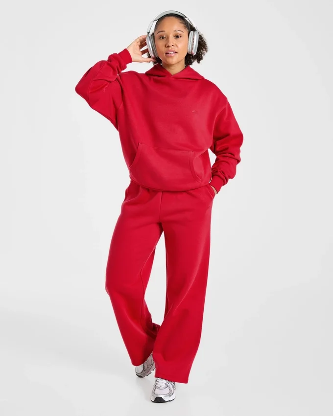 Lifestyle oversized Joggingbroek met rechte pijpen